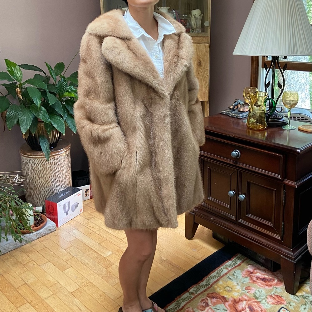 Fur Coat Knee Length Size Medium